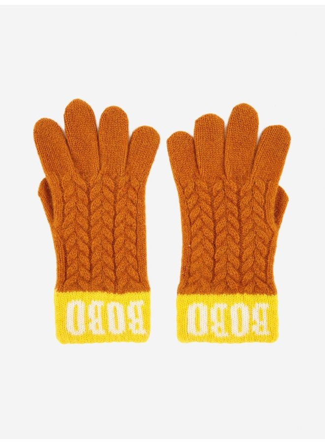 BC knitted gloves - curry