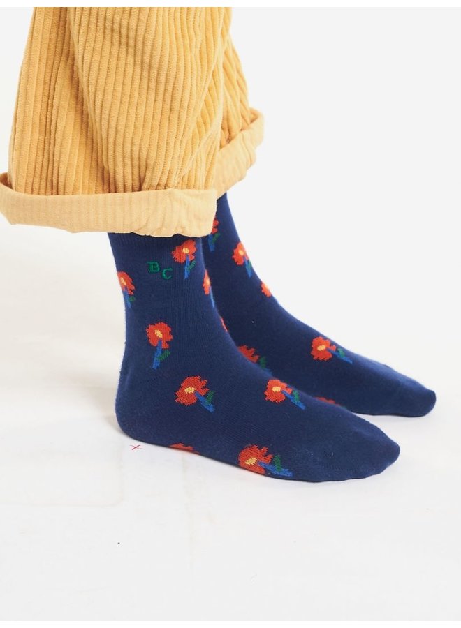 Flowers All Over Short Socks