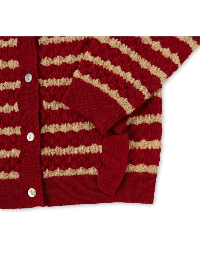 Cane Knit Frill Cardigan Jolly Stripe