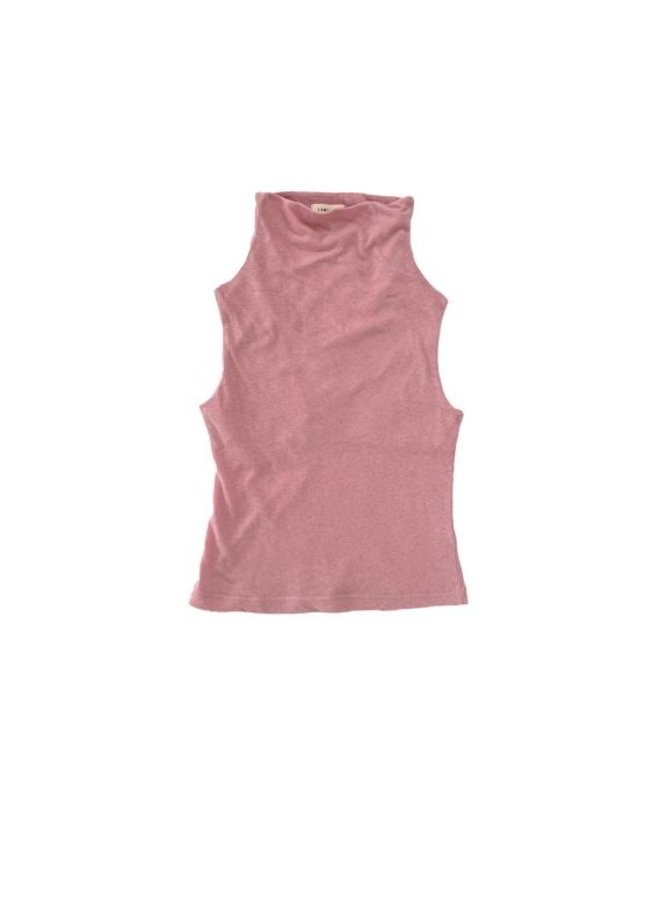 Ärmelloses Shirt mit Rollkragen baby pink