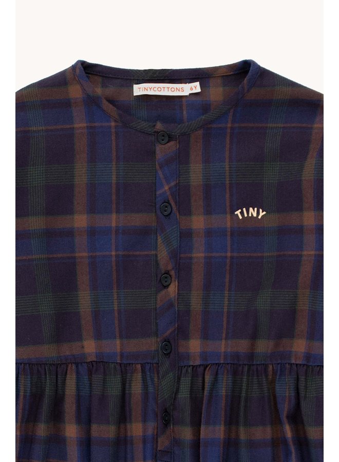 TINY CHECK DRESS navy