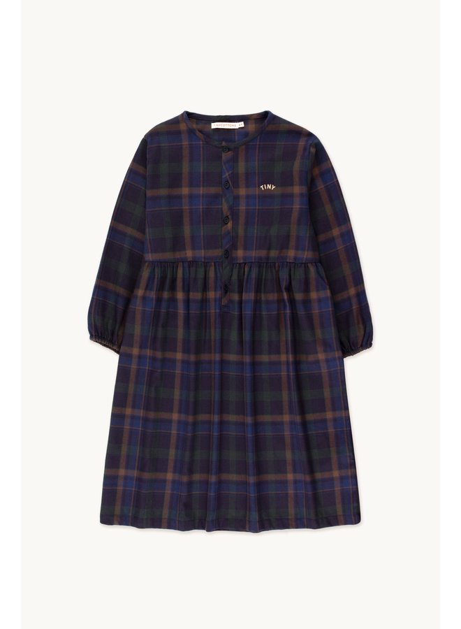 TINY CHECK DRESS navy