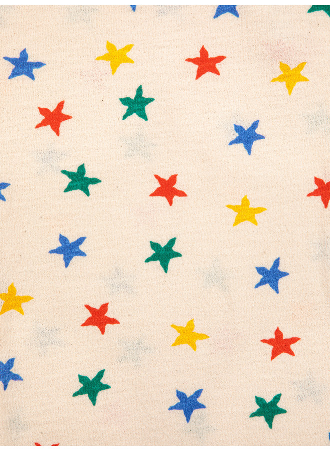 Multicolor Stars all over ruffle T-shirt