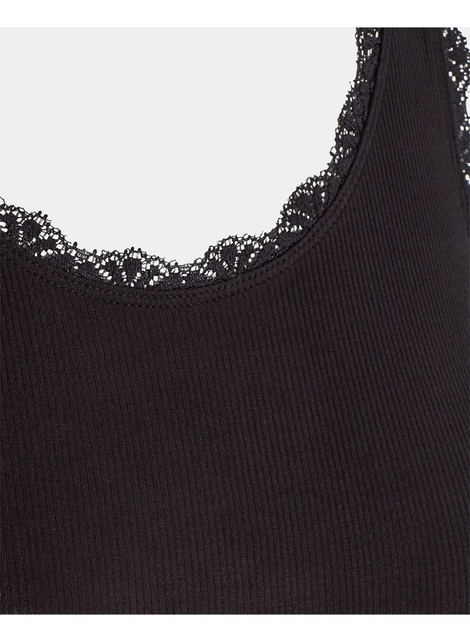 TOP mit Spitze - black