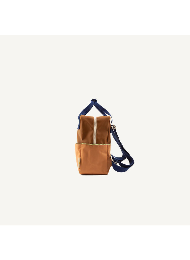 Small backpack colourblocking - treehouse brown + morning sky