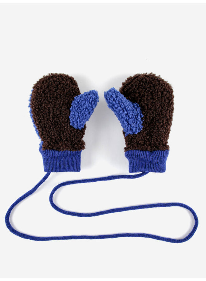 B.C. Color Block blue sheepskin gloves