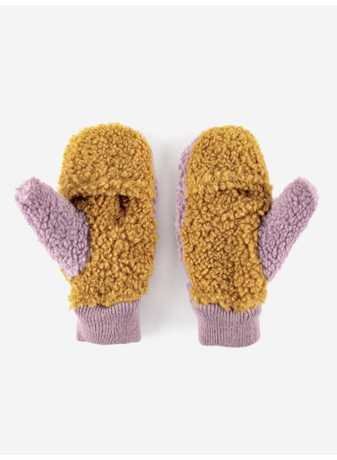 Sheepskin Color Block lavander gloves