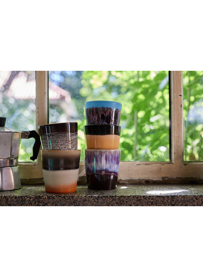 70s ceramics coffee mug - Yeti / Purple Rain