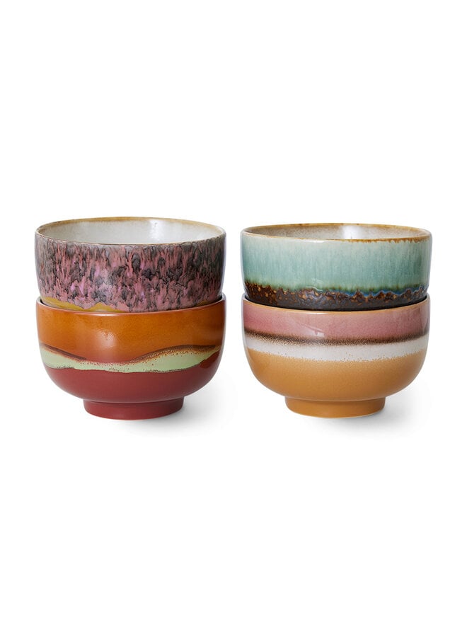 Ceramic 70's noodle bowls set of 4 Geyser