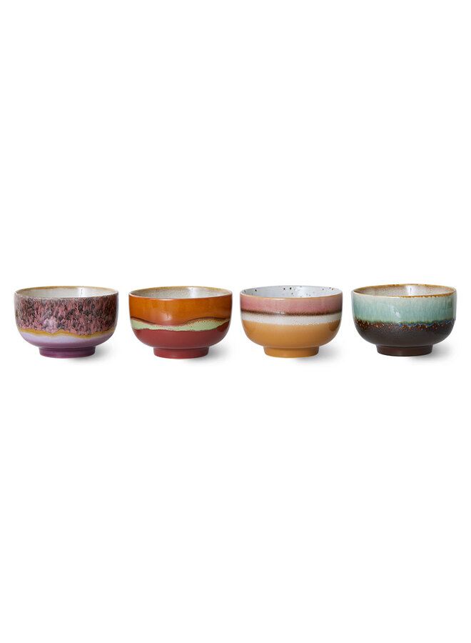Ceramic 70's noodle bowls set of 4 Geyser