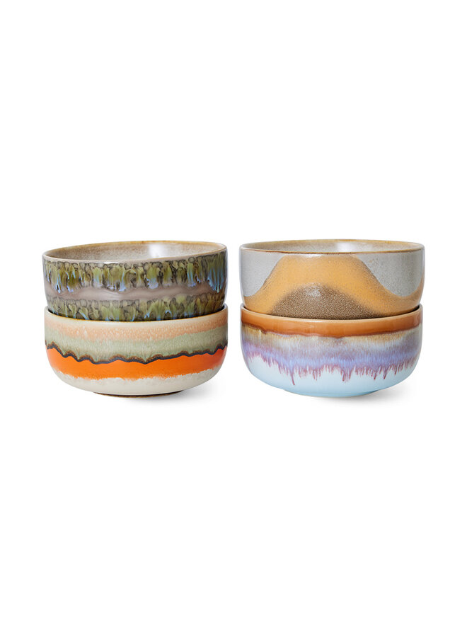 Ceramic 70's Dessert Bowls Reef - set of 4