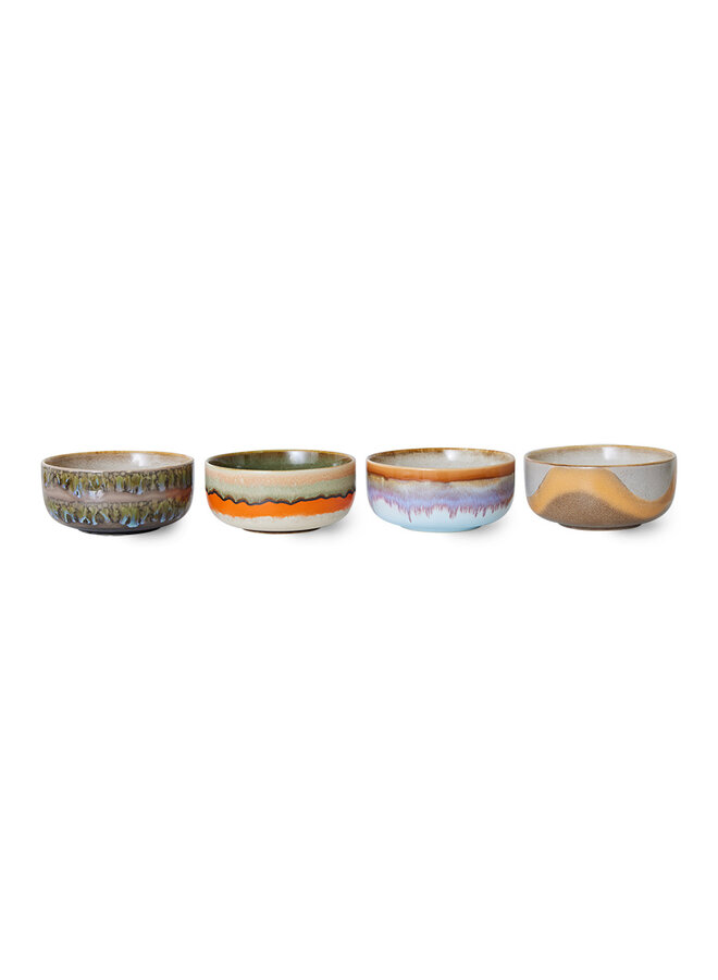 Ceramic 70's Dessert Bowls Reef - set of 4