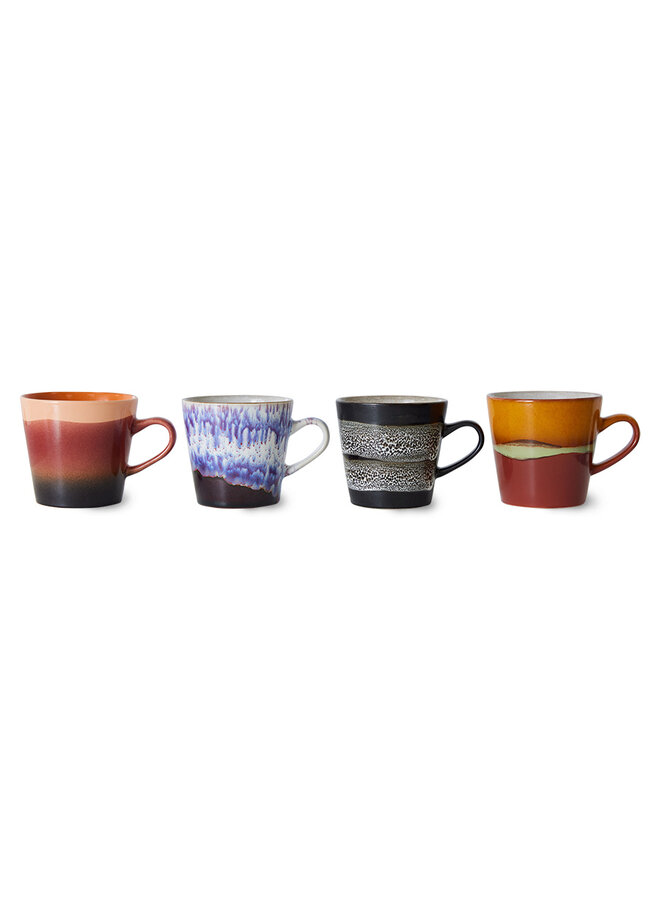 70s Ceramics Americano Mugs - Friction Set of 4