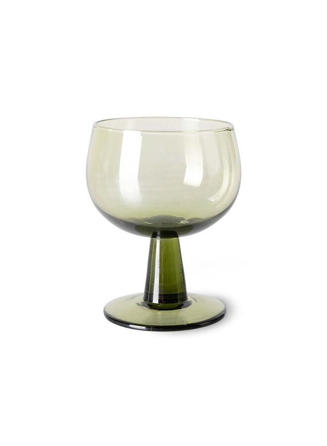The emeralds wine glass low - olive green