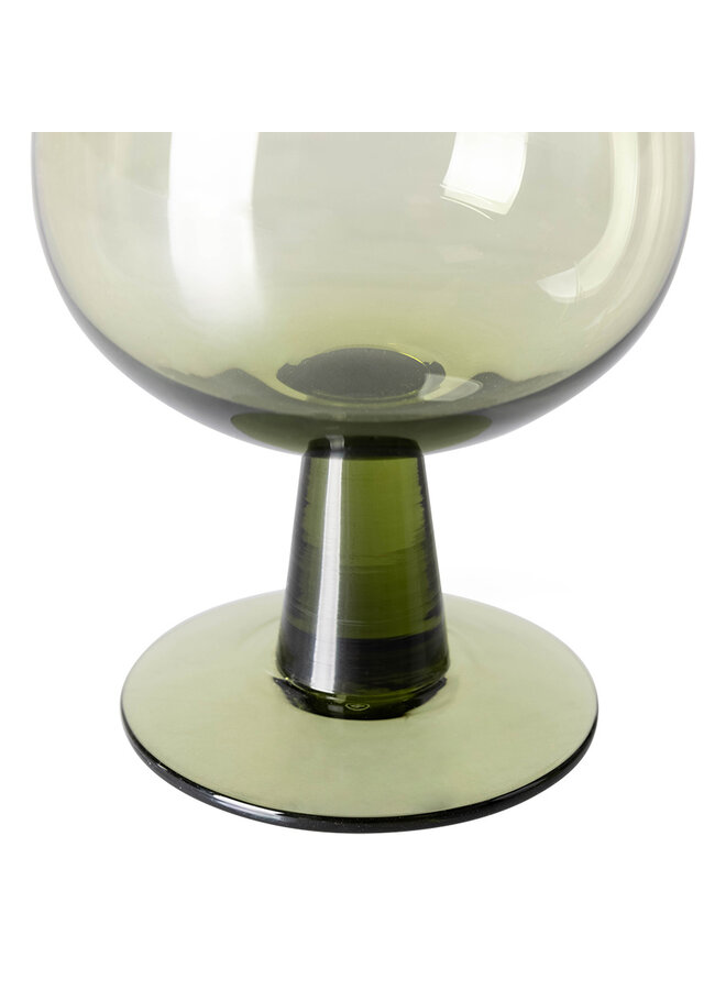 The emeralds wine glass low - olive green