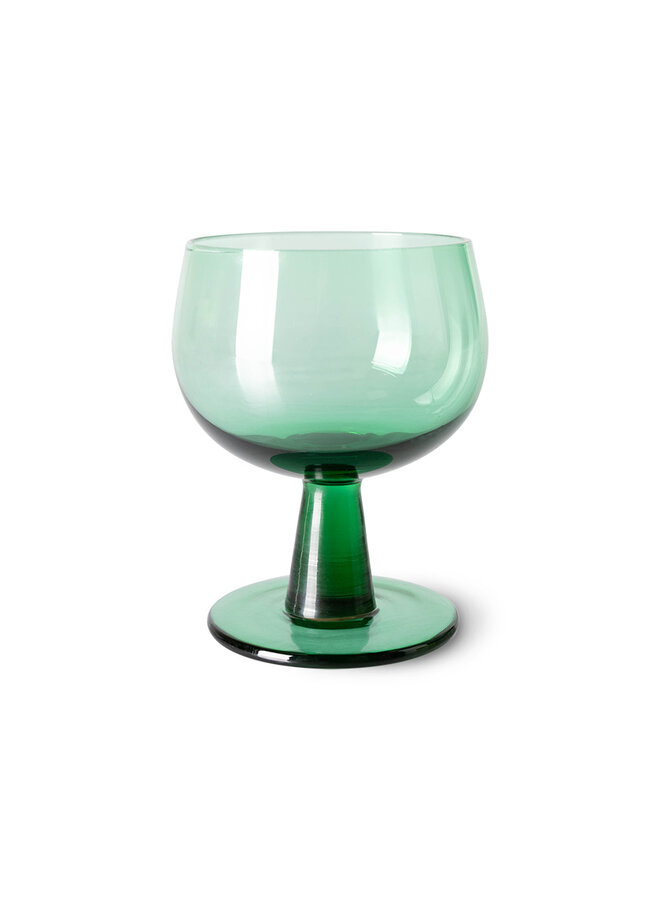 The emeralds wine glass low - fern green