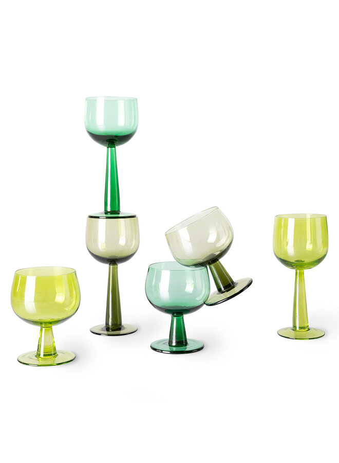 The emeralds Wein Glas niedrig - fern green