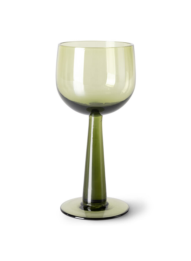 The emeralds wine glass tall - olive green