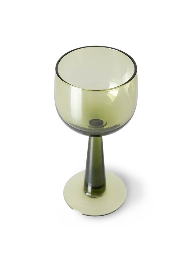 The emeralds Wein Glas hoch - olive green