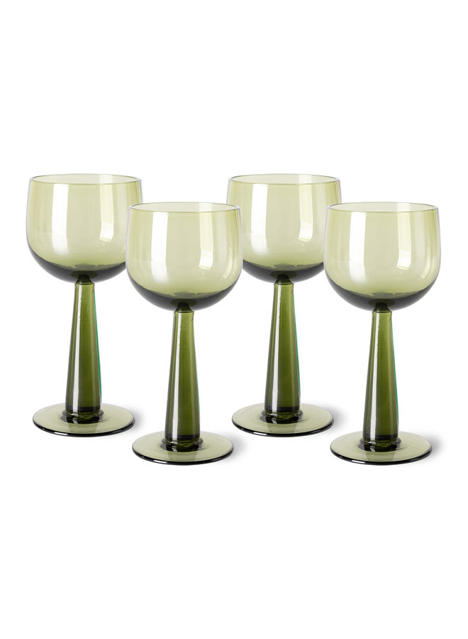 The emeralds Wein Glas hoch - olive green