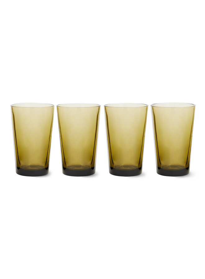 70s glassware Tea glasses mud brown (set of 4)