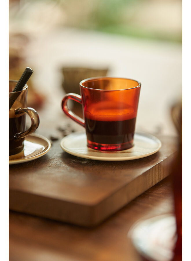 70s Glassware Coffee cups (Set of 4) - amber brown