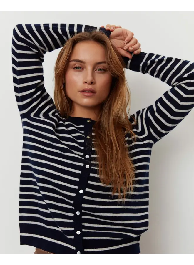 Cardigan dark blue striped