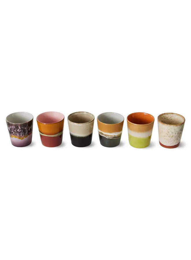 Ceramic 70's Tassen - SOIL 6er Set