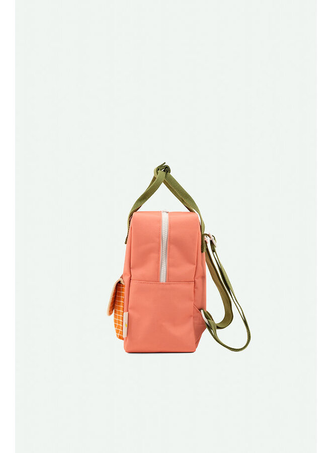 Backpack small envelope - flower pink