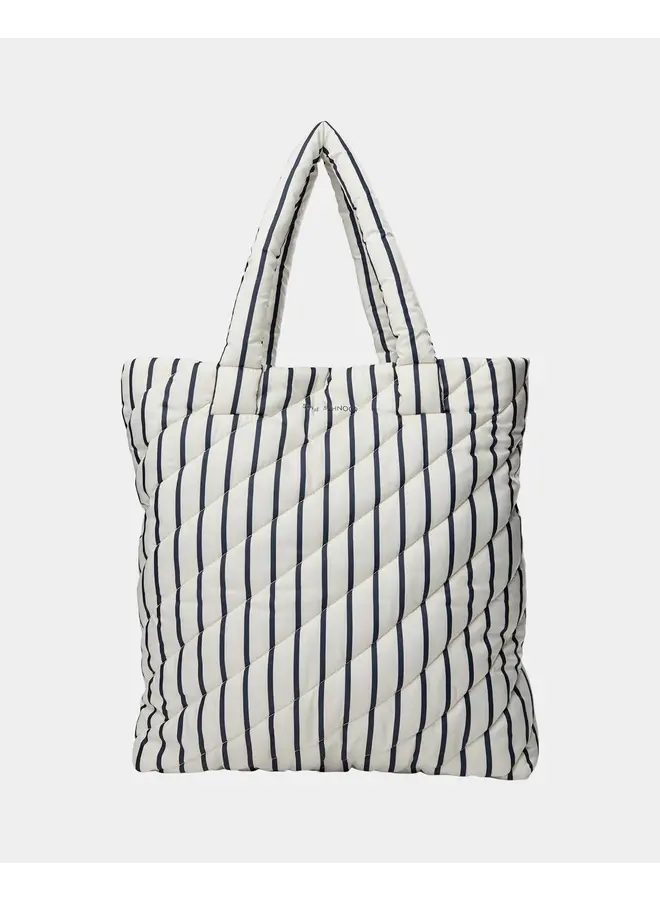 Stepptasche Off White/ Navy Striped