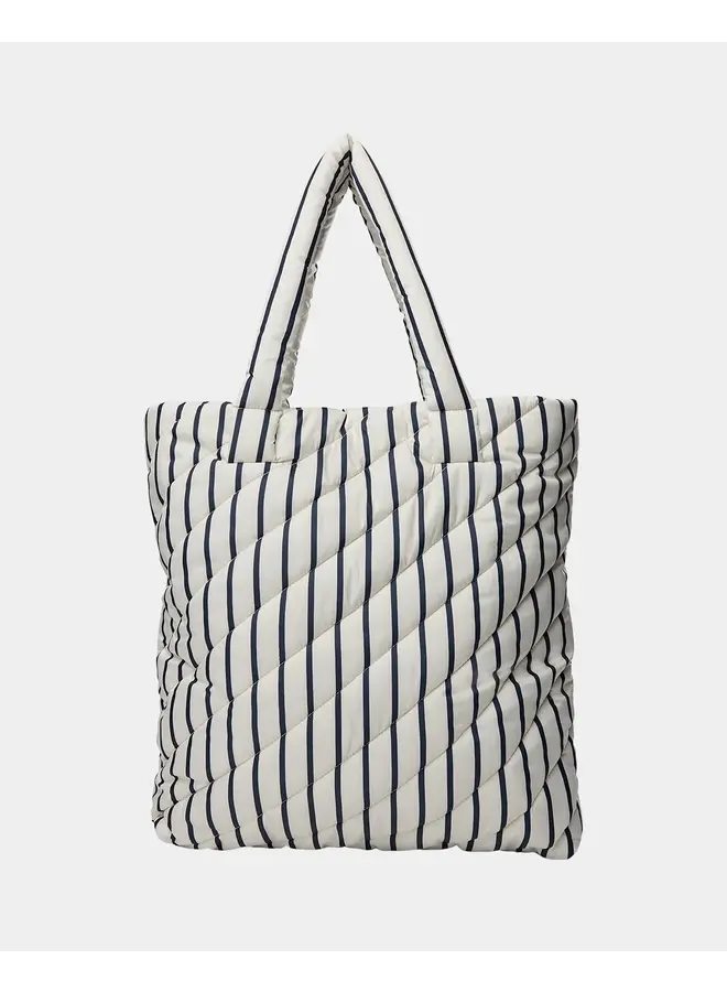 Stepptasche Off White/ Navy Striped