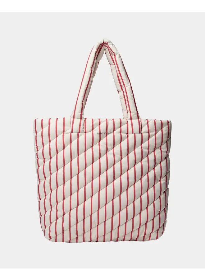 Stepptasche Off White/ Red Striped