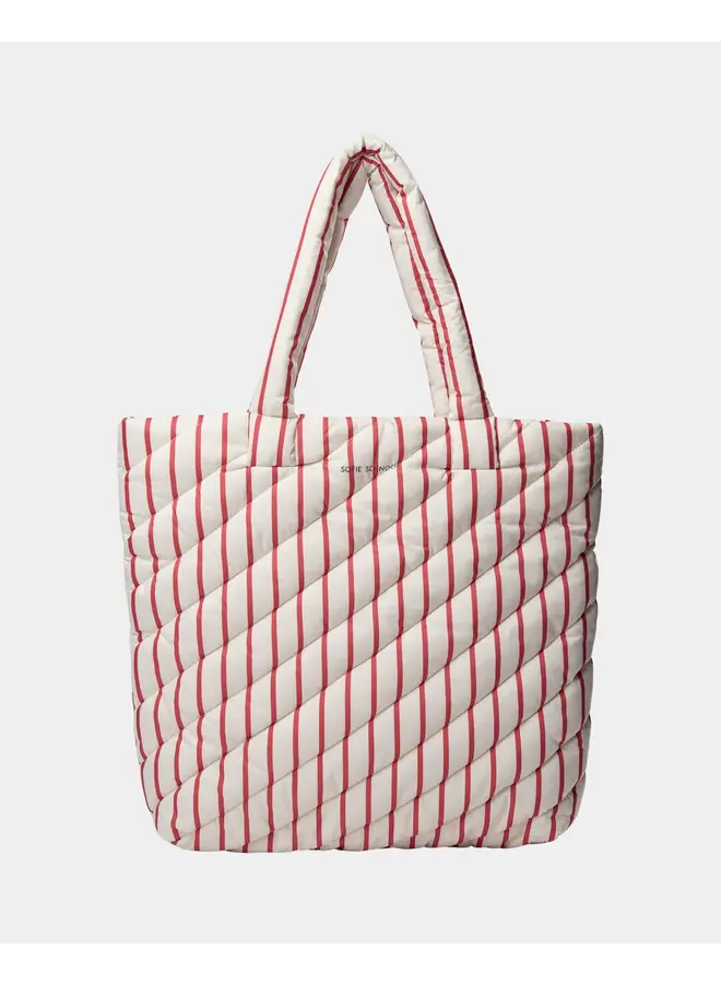Totebag Off White/ Red Striped