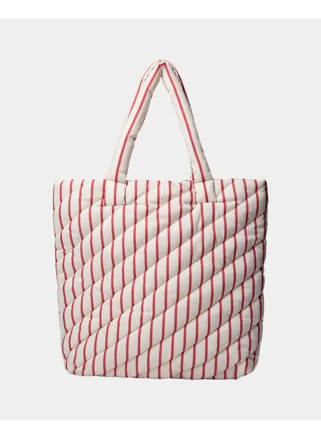 Totebag Off White/ Red Striped