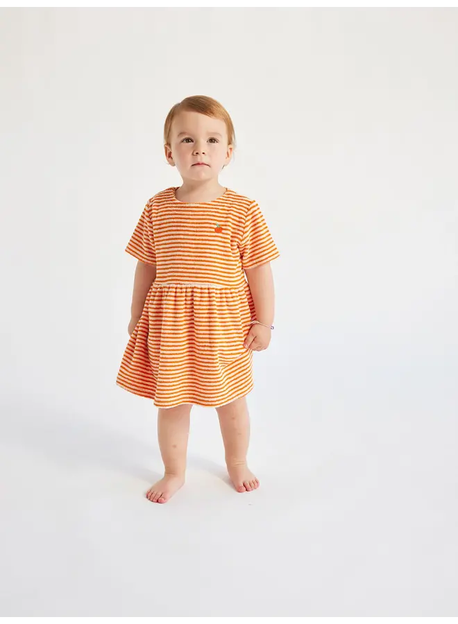 Baby Orange Stripes terry dress