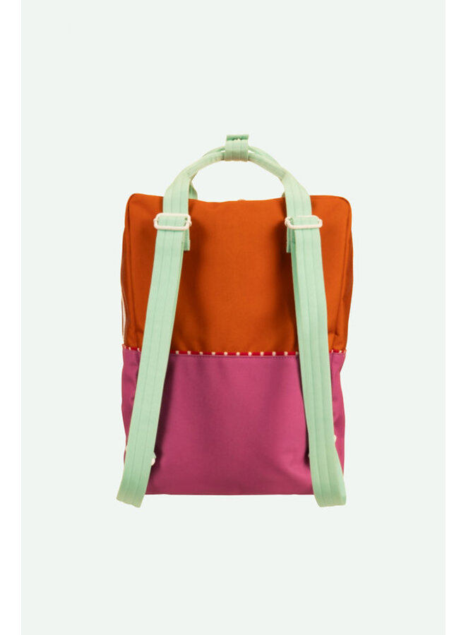 Backpack large better together - gravel orange + rosette pink