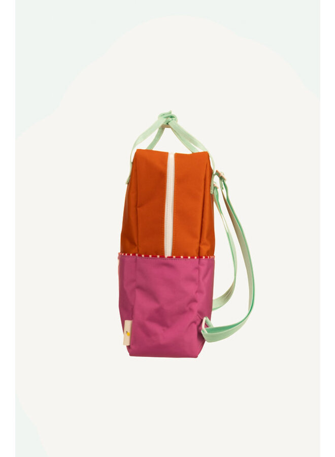 Rucksack large better together - gravel orange + rosette pink