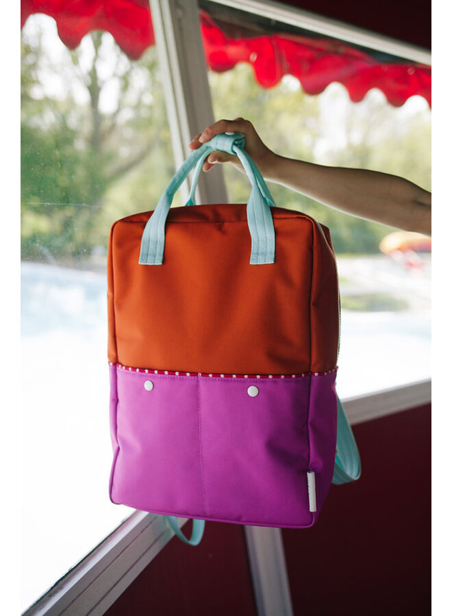 Backpack large better together - gravel orange + rosette pink