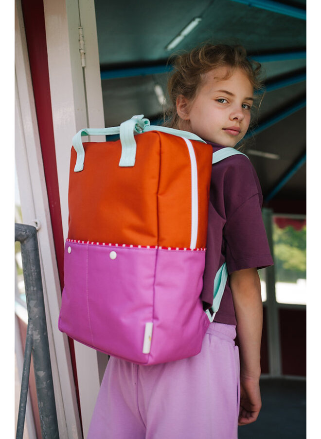 Backpack large better together - gravel orange + rosette pink