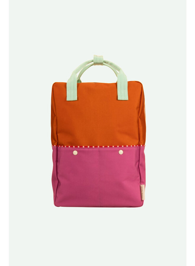 Rucksack large better together - gravel orange + rosette pink