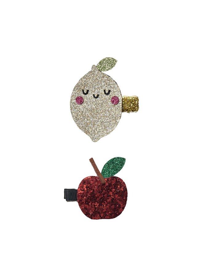 Fruits glitter clip set