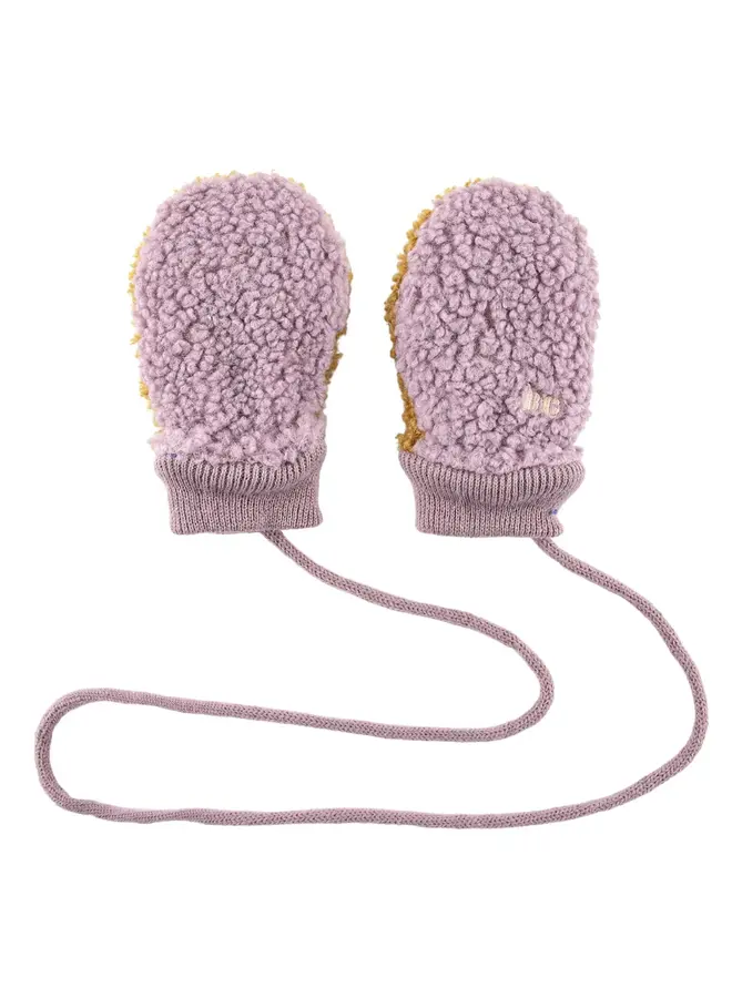 B.C. Color Block pink sheepskin gloves