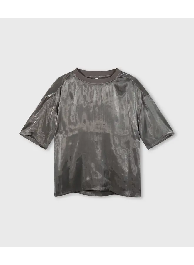 Shiny Blouse Tee silber