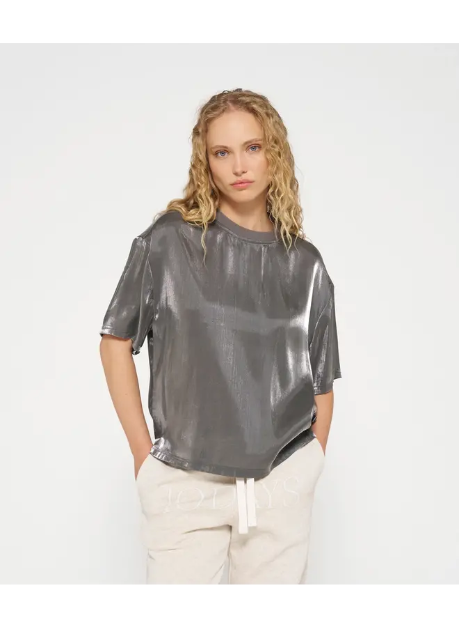 Shiny Blouse Tee zilver