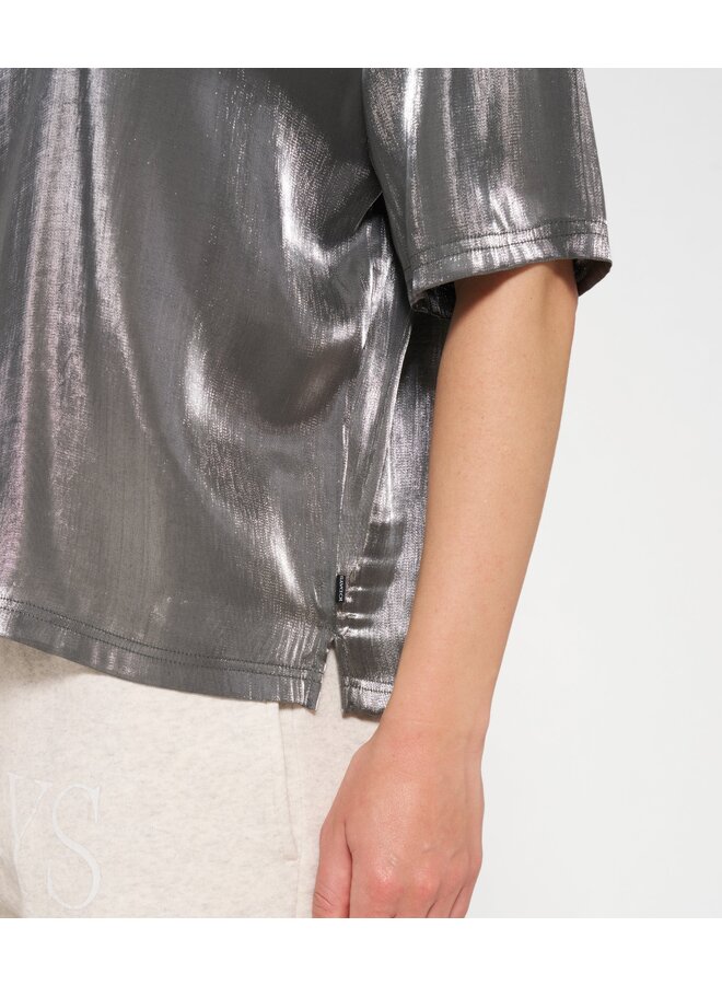 Shiny Blouse Tee zilver