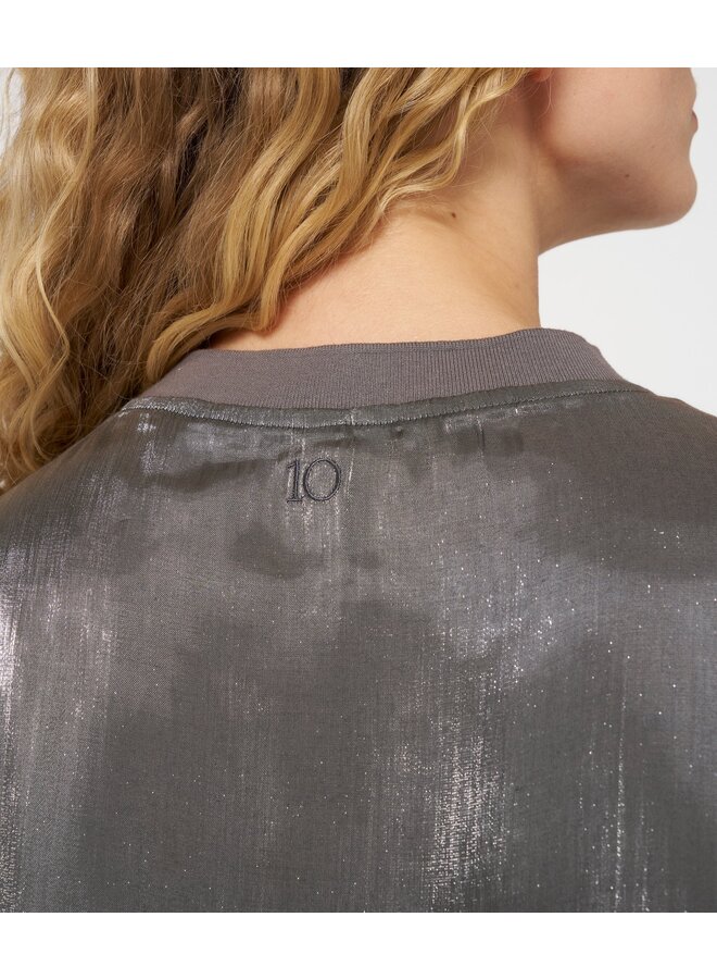 Shiny Blouse Tee zilver