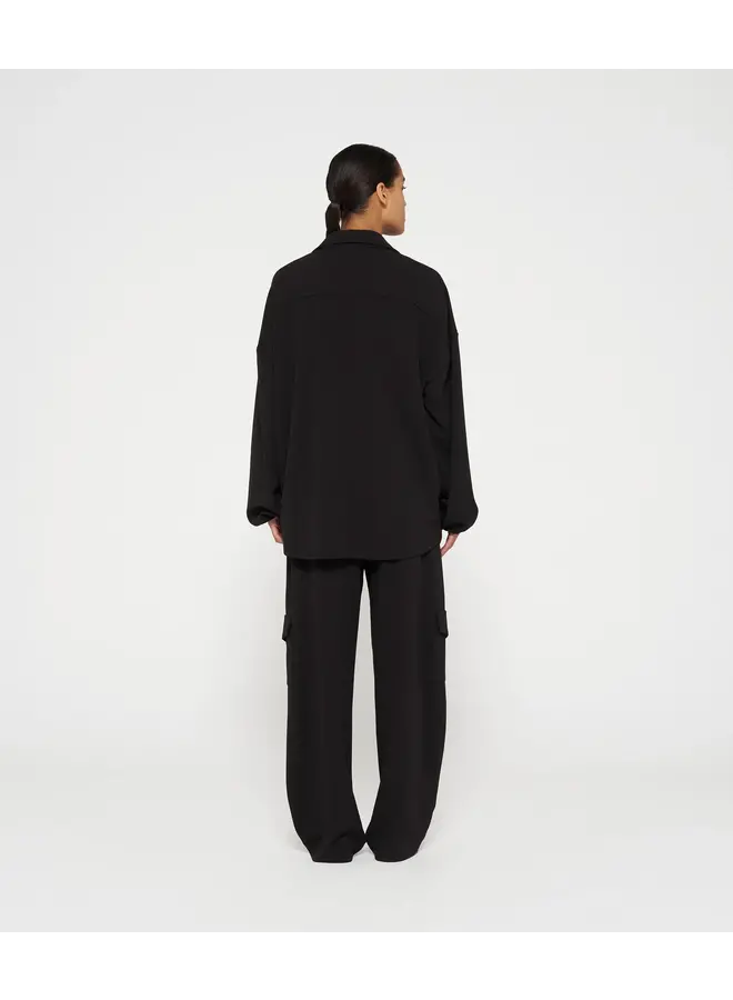 Overshirt Crepe zwart