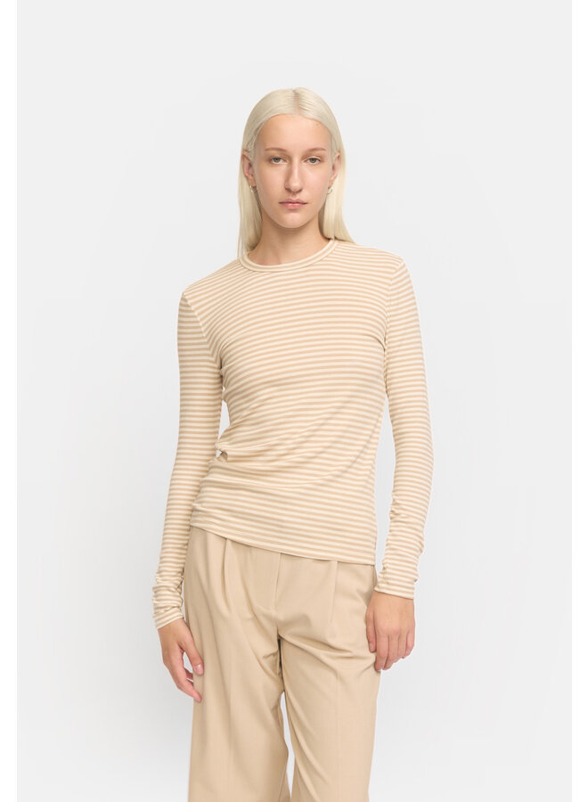 FENJA Stripe LS Top - Feather Grey