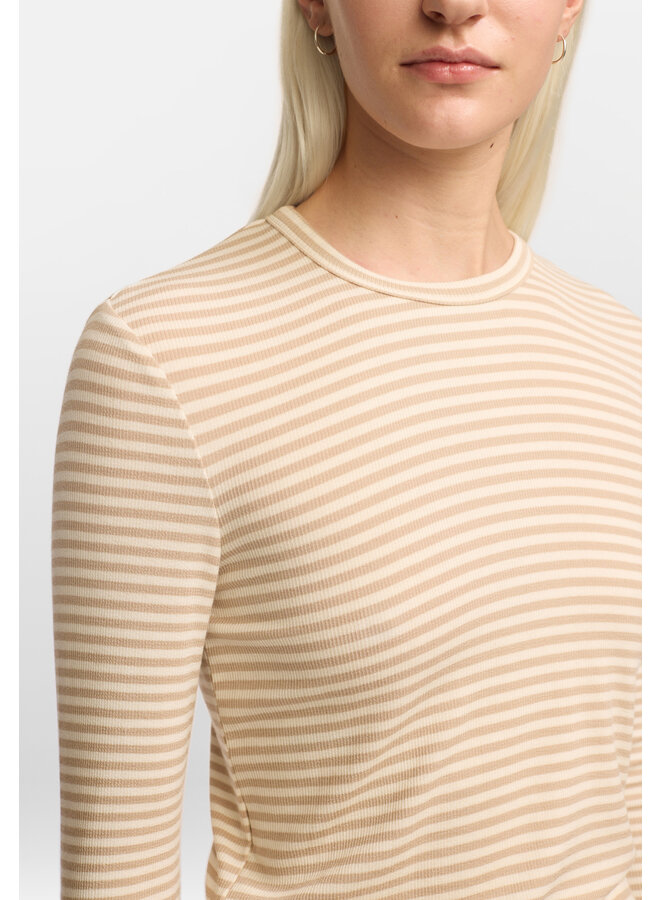 FENJA Stripe LS Top - Feather Grey