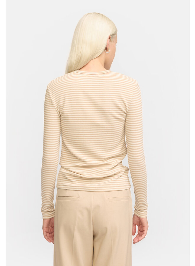 FENJA Stripe LS Top - Feather Grey